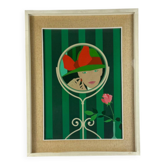Amleto Dalla Costa, sérigraphie originale encadrée, Milan Italie années 1980