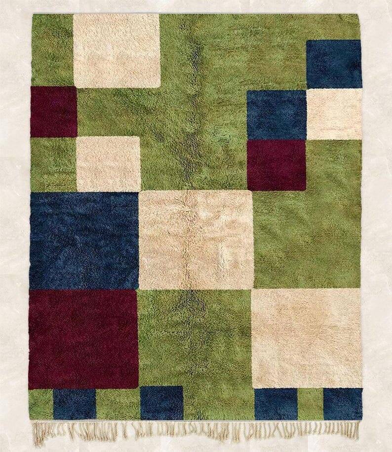 Handwoven Berber rug in pure wool, size 150 x 250 cm