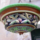 Hanging planter in earthenware from Sarreguemines