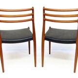 Set of Four 1950s Danish Model 62 and Model 78 Dining Chairs by Niels Molle