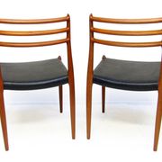 Set of Four 1950s Danish Model 62 and Model 78 Dining Chairs by Niels Molle