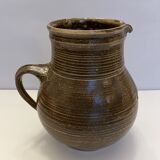 Glazed stoneware pitcher