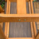 Children's wooden and formica desk and sled chairs 1970