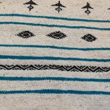Kilim handmade white carpet in natural wool