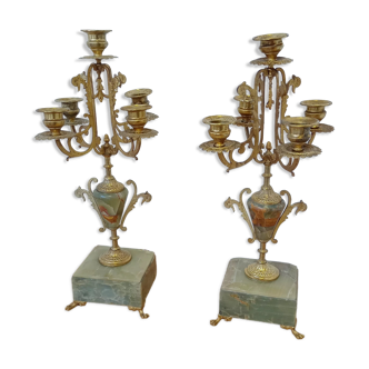 Deux bougeoires onyx