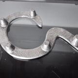 Zigzag candle holder by Matthew Hilton, aluminium, England, 1980