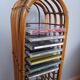 Column shelf range 24 CD metal and bamboo, 80s