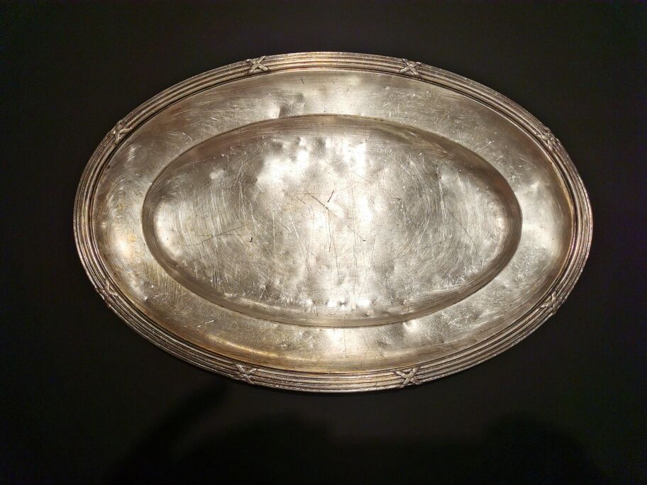 2 silver metal trays hotel bellevue