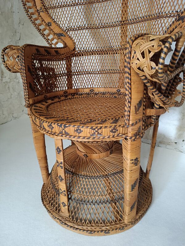 Fauteuil Emmanuelle rotin Kok Maison 1970