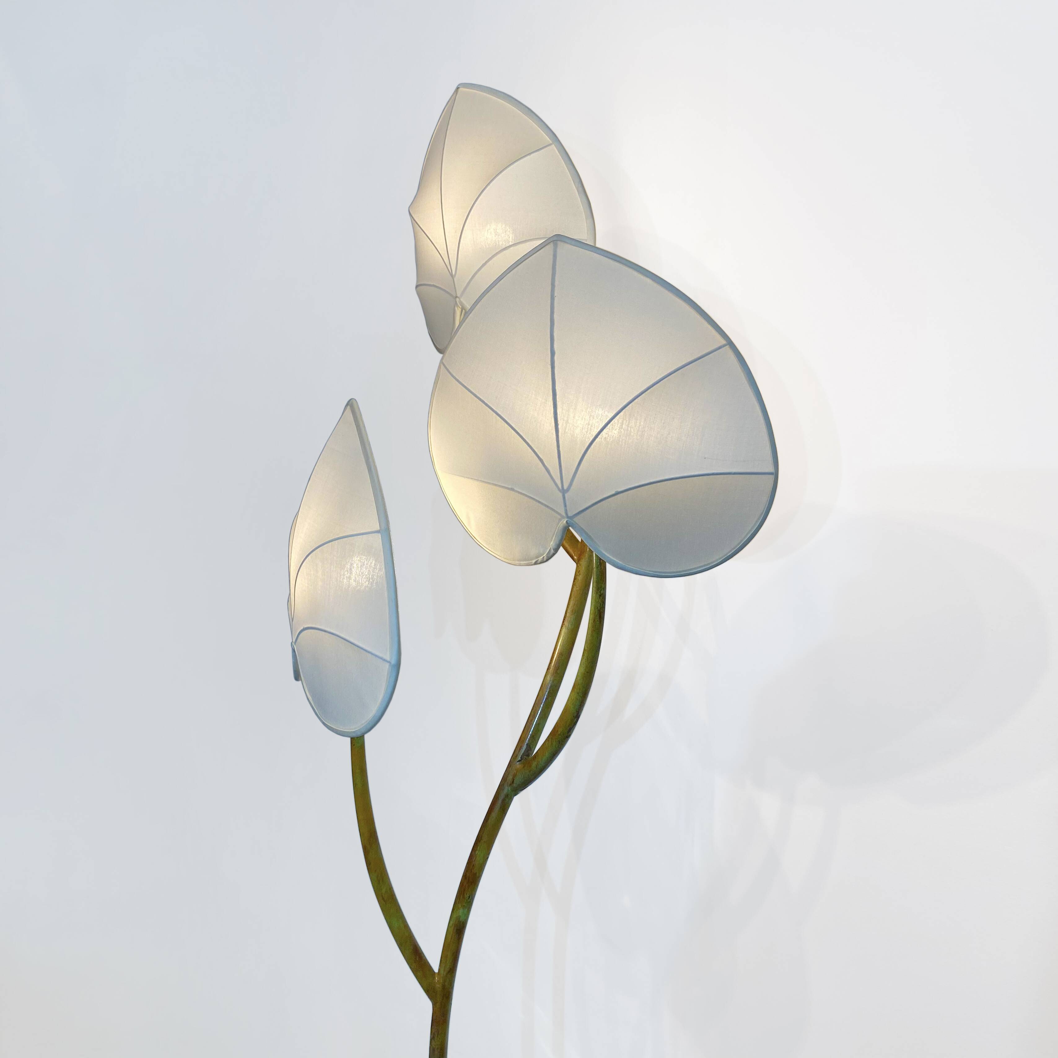 Arturo Pani Floor Lamp 1970s Brass Verdigris Vintage Palm Tree Hollywood Regency