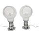 Murano - Mazegga - table lamps (2) set - glass - chrome - 60's