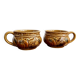 Pair of Japanese Majolica Soup Bowls Featuring Tomatoes and Onions