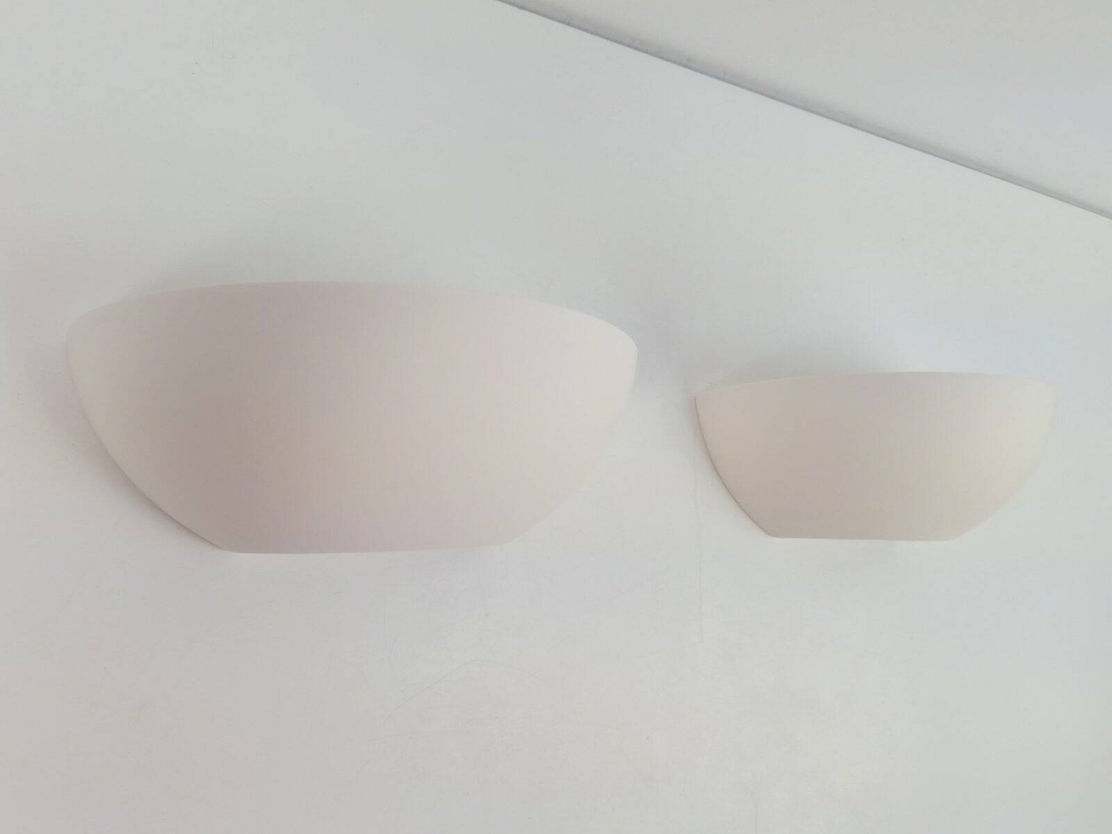 Semi-Circular Plaster Wall Lamps from Atelier Sedap 1990, Set of 2