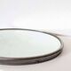 Antique oval mirror tray with metal frame