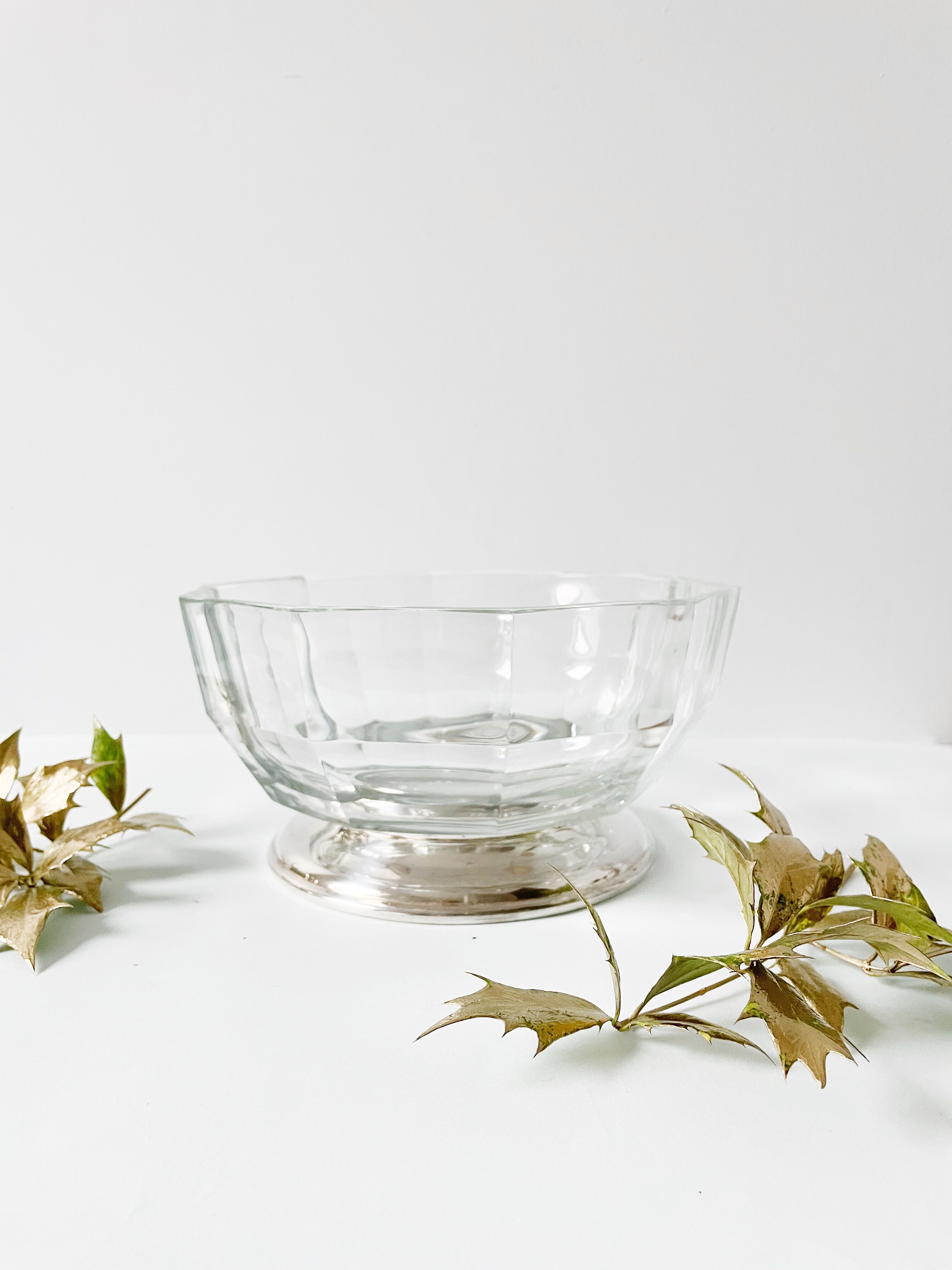 Glass and silver metal cut