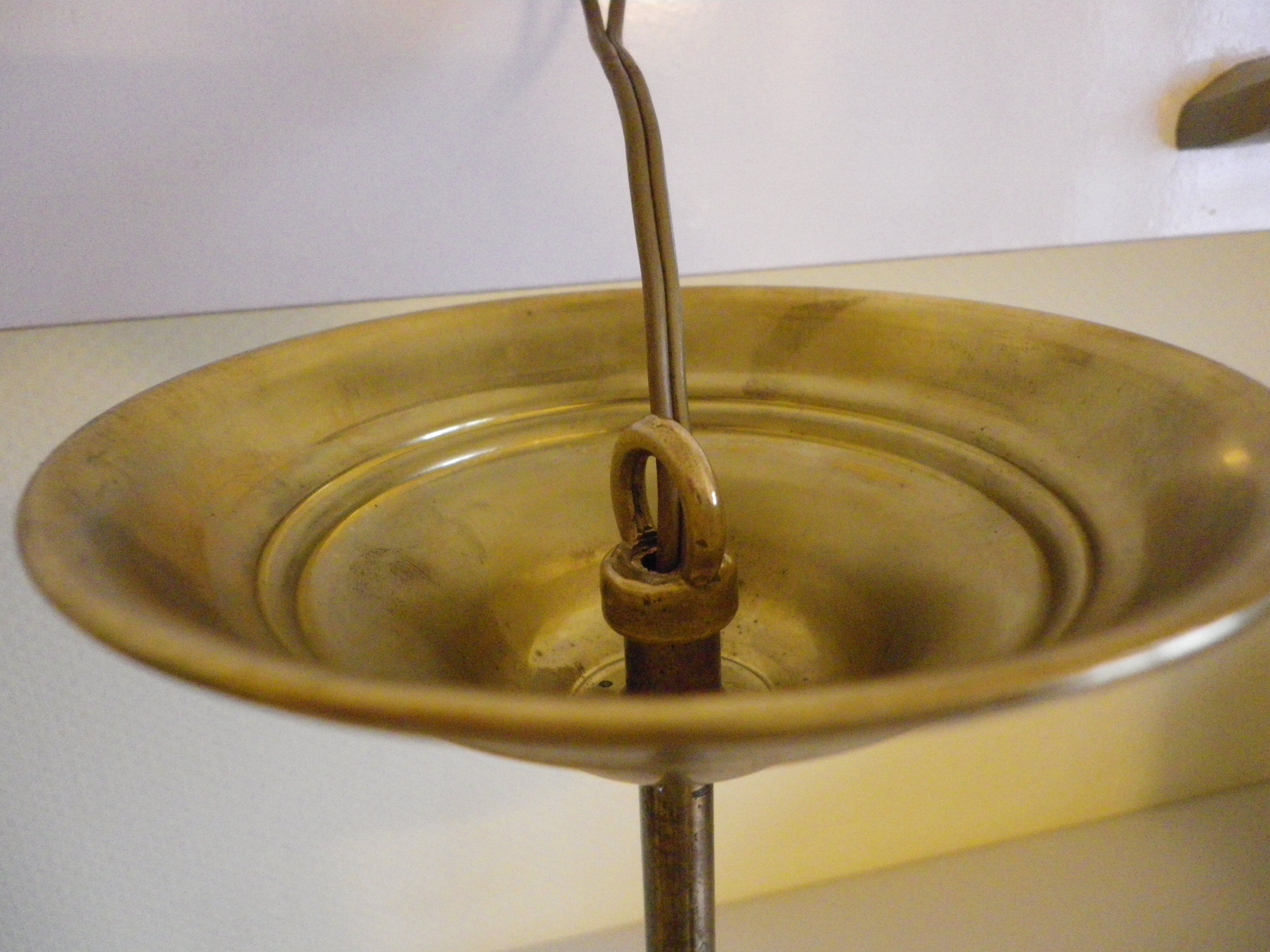 Suspension in brass and glass opaque Netherlands 1960s/1970s