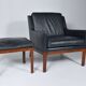 Leather armchair and footstool by Kai Lyngfeldt-Larsen. Denmark 1960s