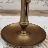 Pusher candle holder on solid brass frame