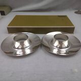 Christofle Gemini model pair of egg cups silver-plated in perfect condition box.