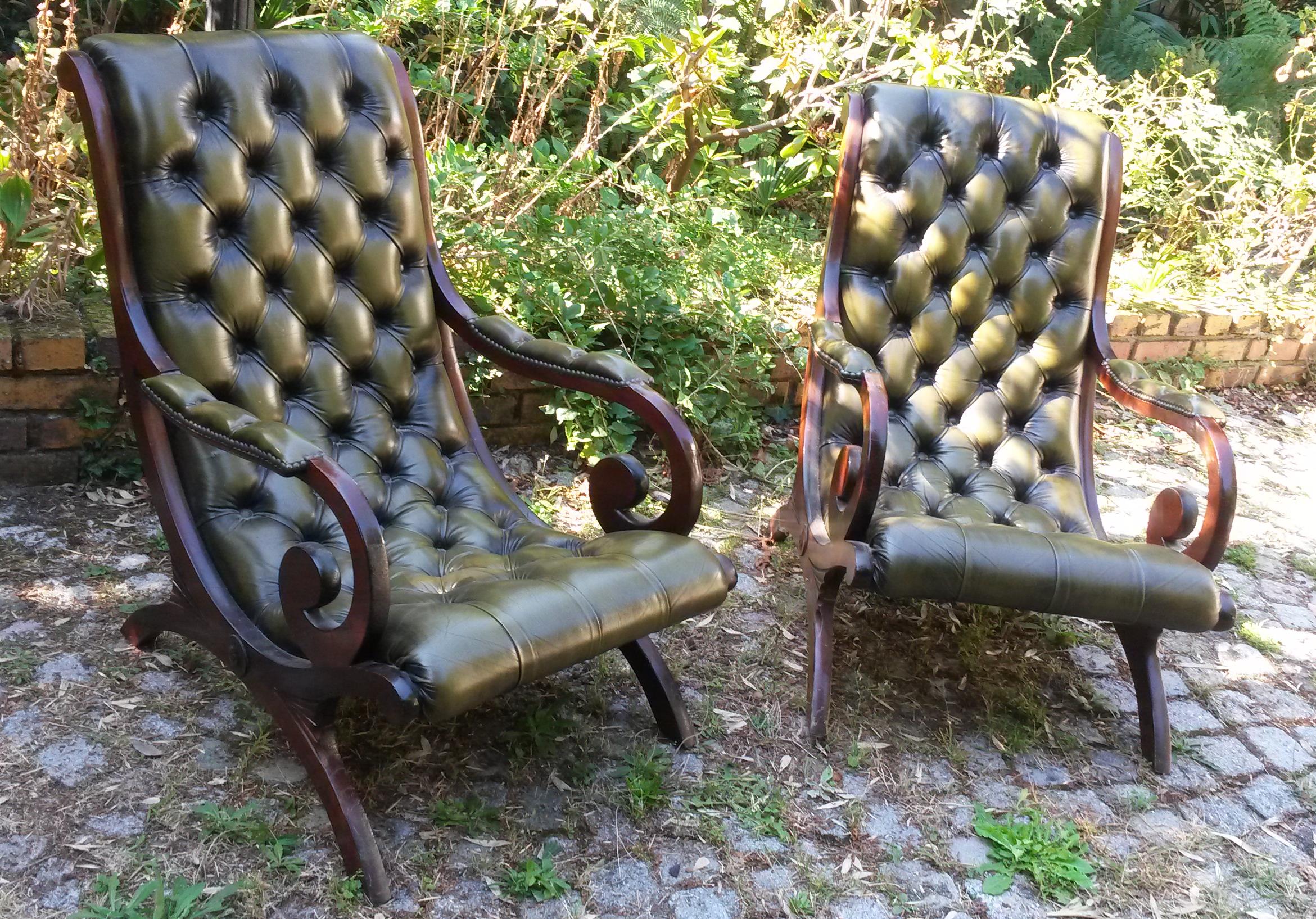 Pair of Chesterfield armchairs