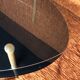 Table basse 1950-60 ovale 2 plateaux verre blanc et noir