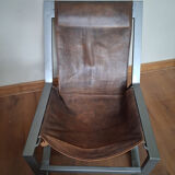 Brown leather armchair, J-Line