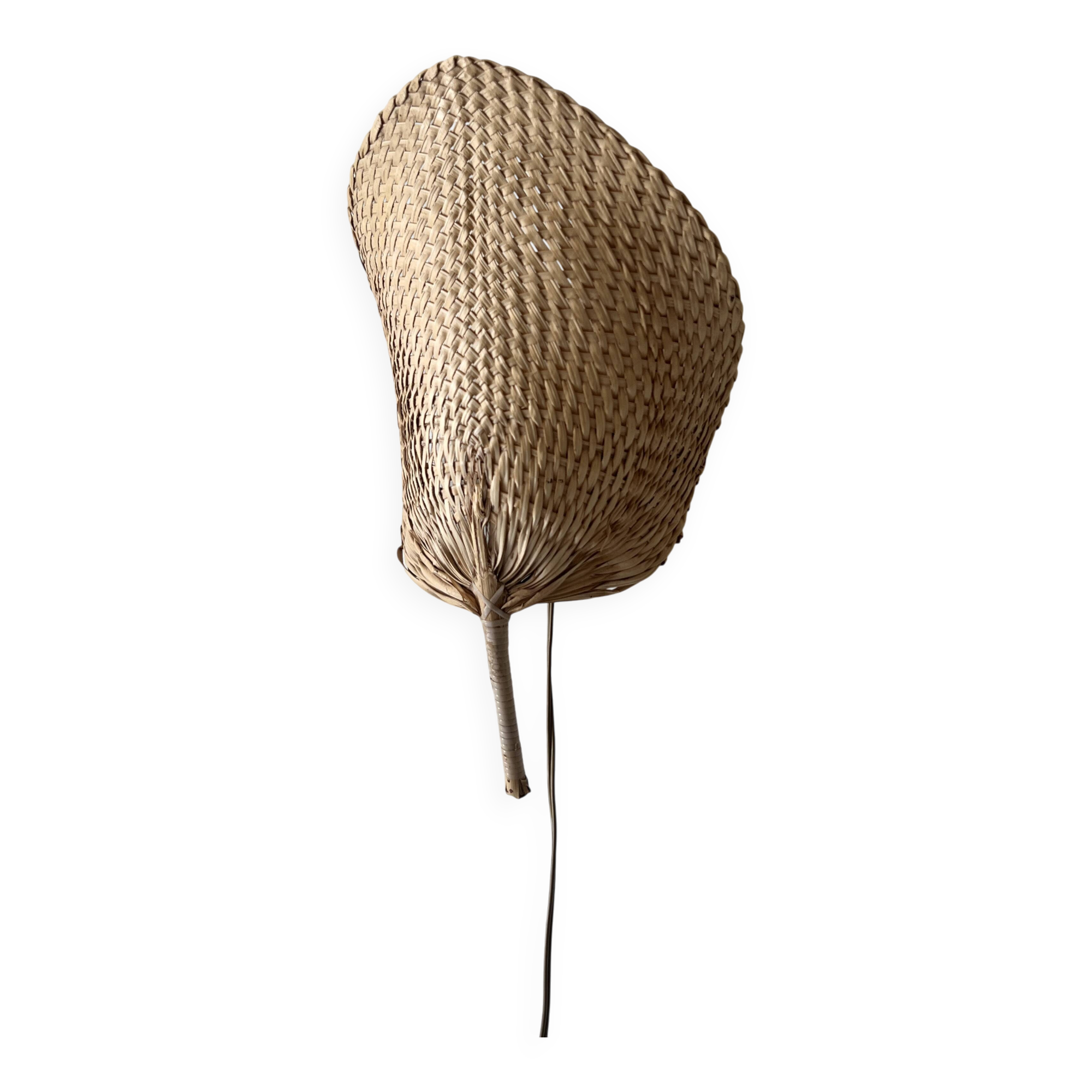 Woven rattan wall light in the style of Igno Maurer, design from the 1970s.