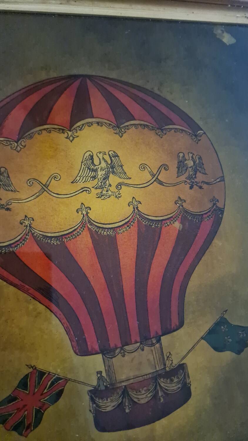Lithographie "Ballon statique" Claude Pignet 1819