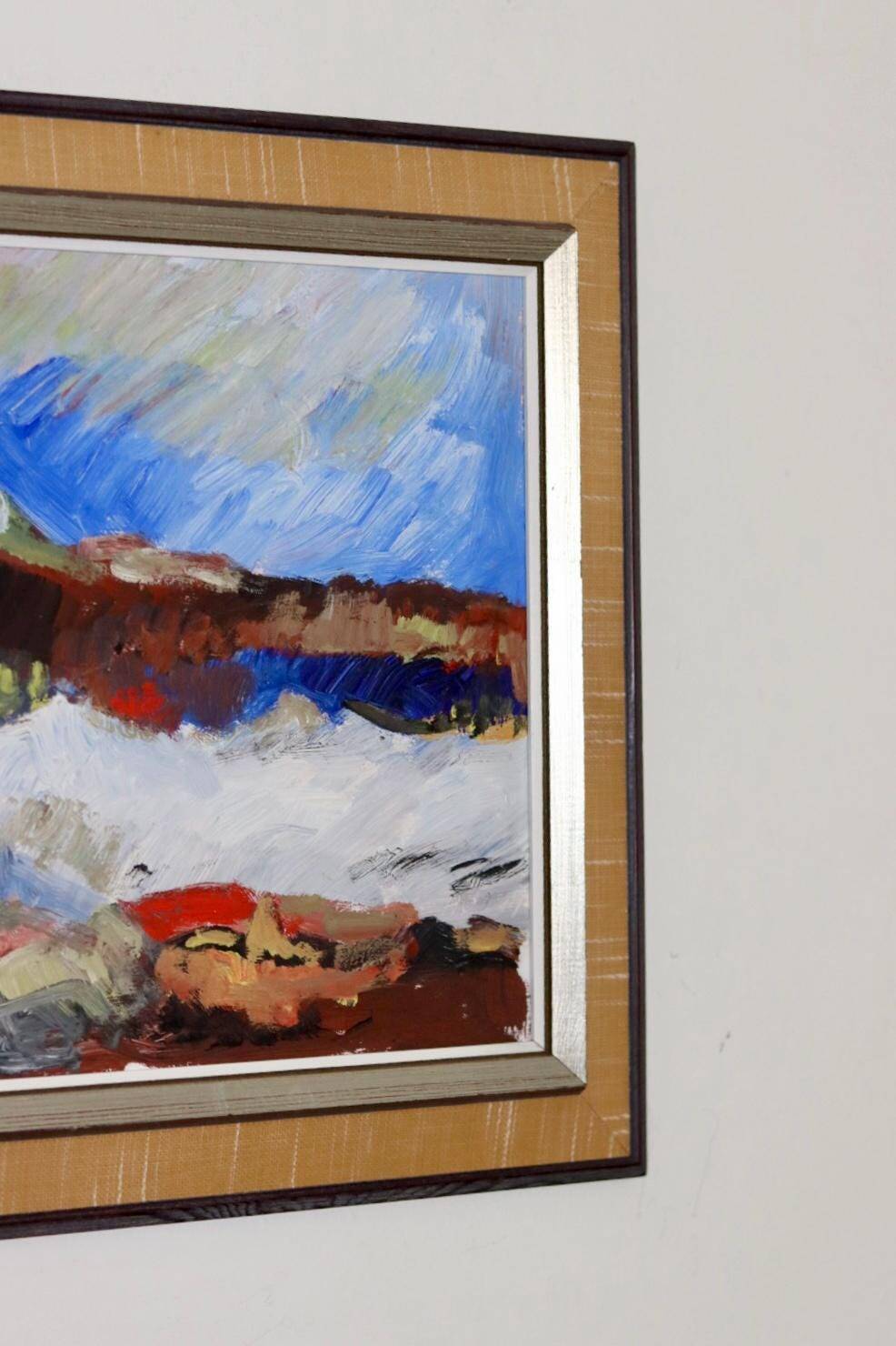 Oil painting on Swedish panel from the mid-century "Mountain Pattern" by H Öman.