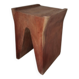 Brutalist monoxyl wooden stool