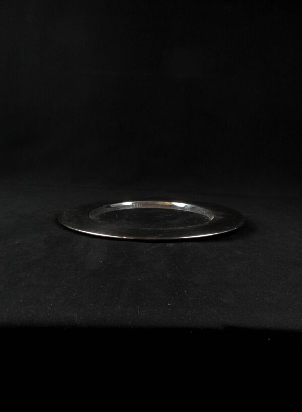 Set de 8 plats rond ou sous assiettes de présentation en inox vintage