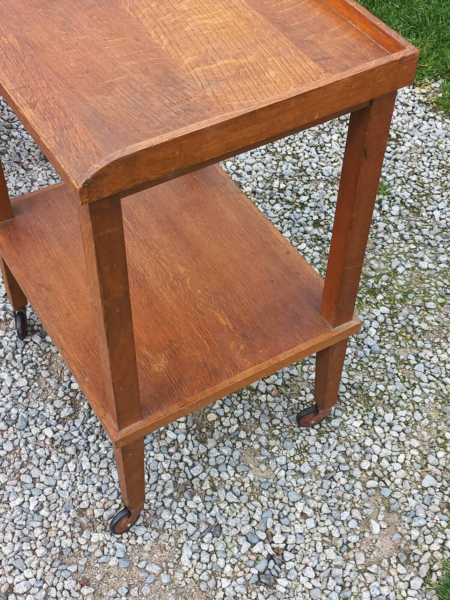 Pair of vintage 50s oak side tables