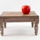 Antique Bajot stool in weathered wood: richly patinated decorative table.