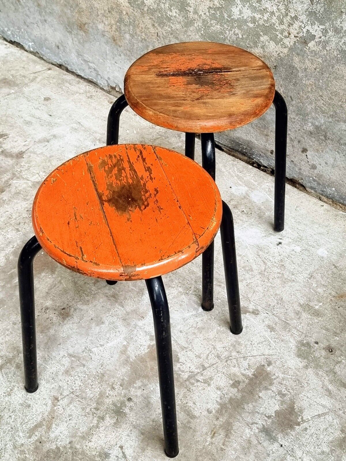 Vintage stools school stools set of 4