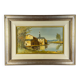 Peinture à l'huile de paysage originale, Italie années 1960, signée, encadrée