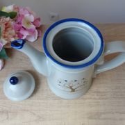 Vintage coffee service from Taiwan, 6 pieces, 1 coffee pot, 4 cups, 1 milk jug, tree of life pattern.