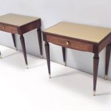 Pair of Beech and Ebonized Walnut Nightstands Attr. to Paolo Buffa, Italy