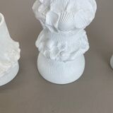 Set of 3 Original OP Art Biscuit Porcelain Vases by AK Kaiser, Germany, 1970s