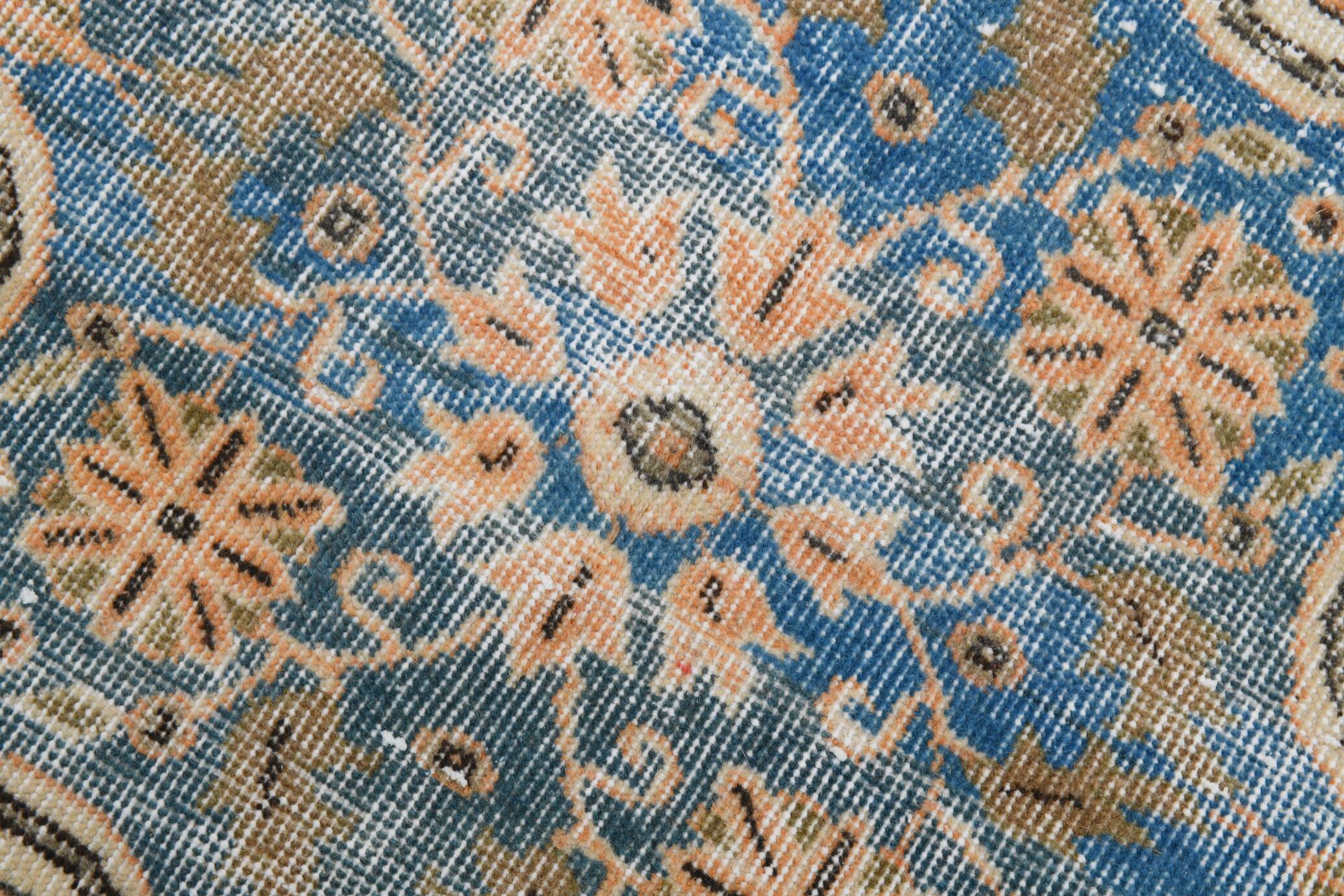 7x12 Peach & Blue Vintage Classic Antique Area Rug, 219x354Cm