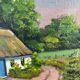 Vintage original cottage landscape oil painting