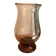 Smoky brown bubbled glass vase – flared tulip shape – vintage year