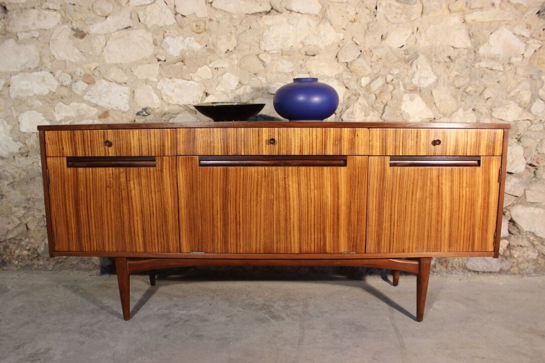 Teak and zebrano sideboard