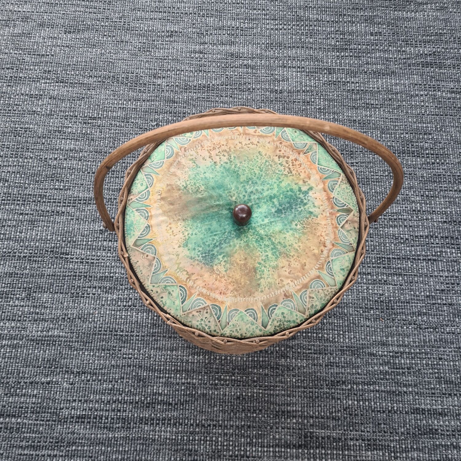 Wicker sewing basket