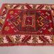 Vintage western turkish rug oriental 100x74 cm, red