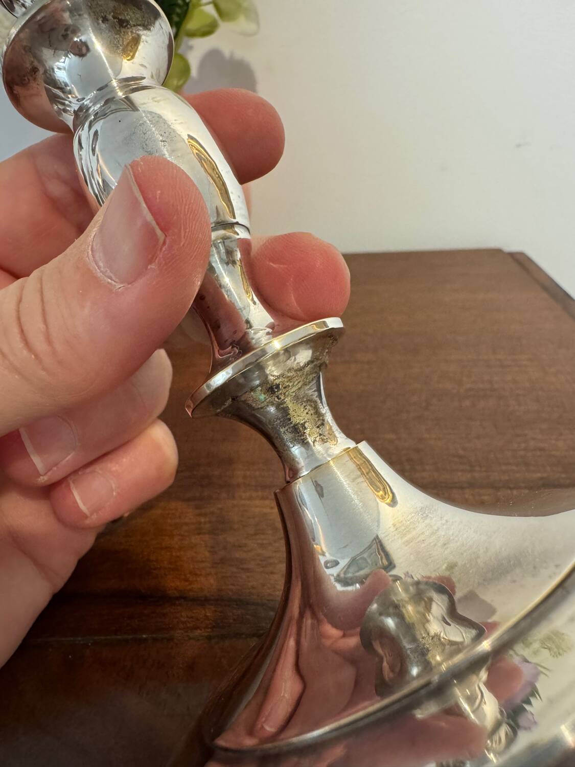 Pair of silver-plated candlesticks