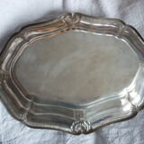 Silver metal bread basket dish