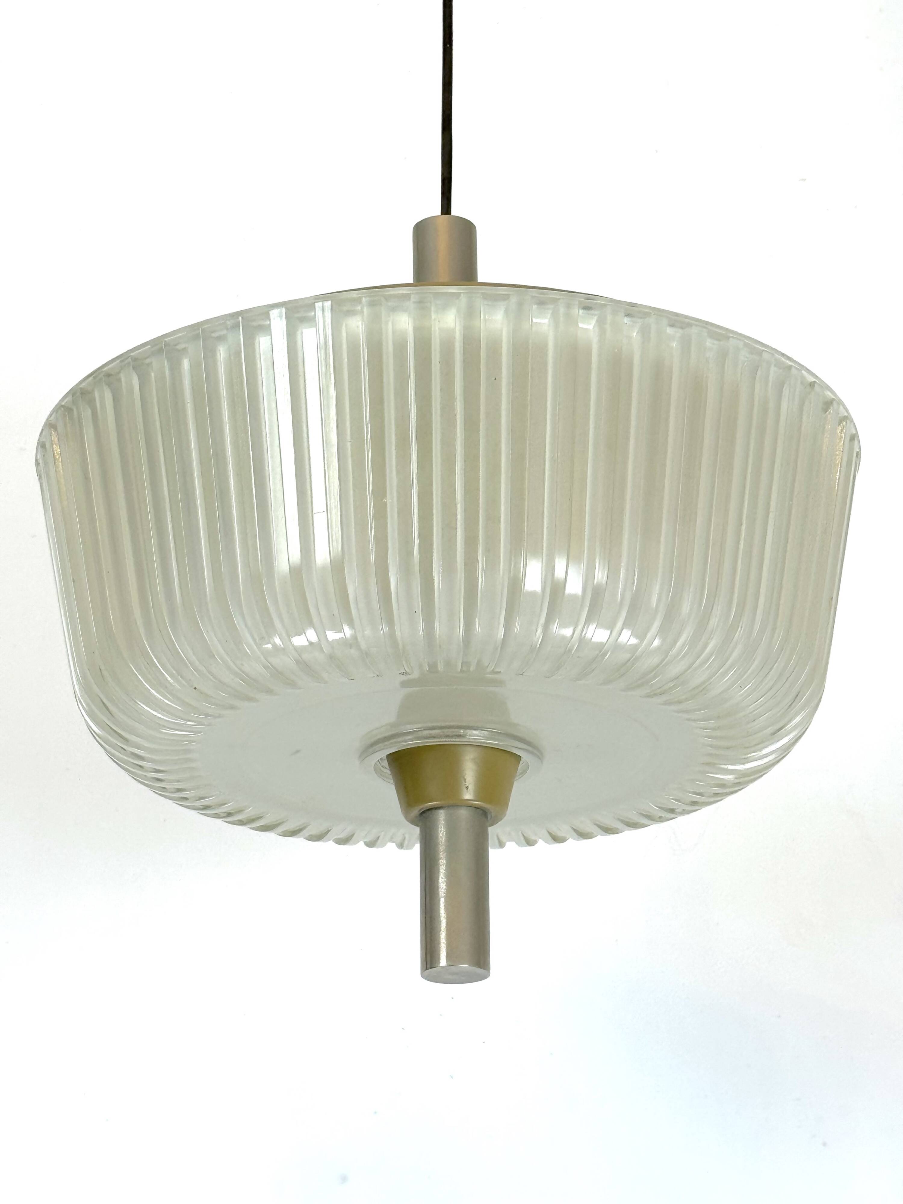 Seguso, Art Deco glass and metal chandelier from 40s