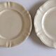 Pair of ivory dishes of Sarreguemines with 30 and 34cm