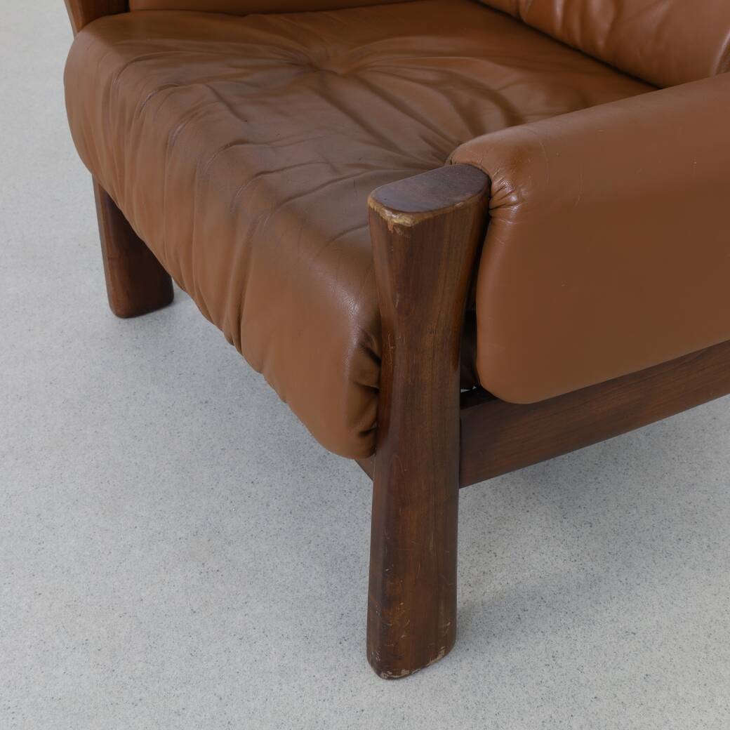 Brazilian Leather Lounge Chair, 1970s