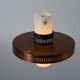 Glass ceiling light with a copper-coloured metal frame, 1960s, Germany.